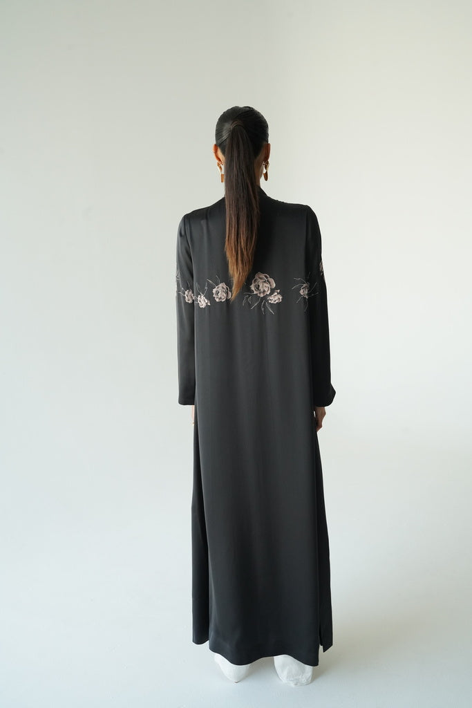 Beige Floral Silk