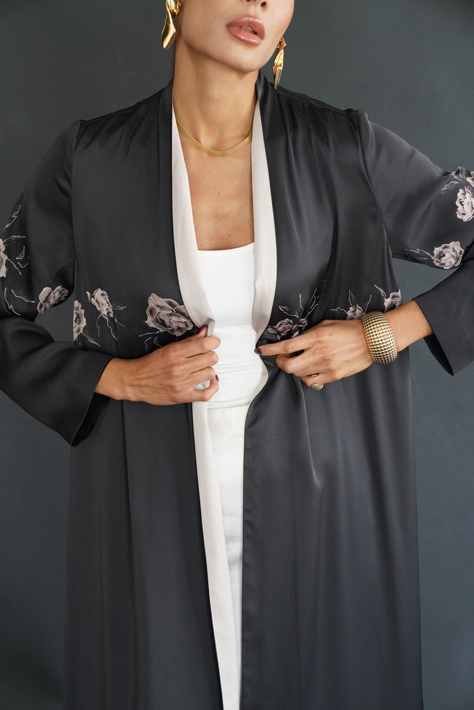 Beige Floral Silk