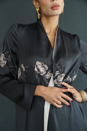 Beige Floral Silk