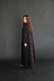 Embroidered Maroon Velvet & Silk