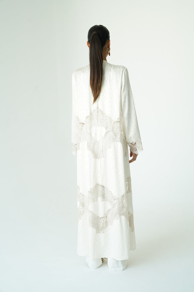 White Dentail Silk