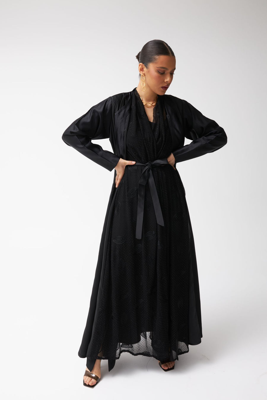 Black Coat - Leafy Lace