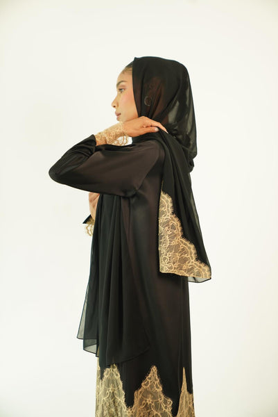 Black Silk - Biege Lace