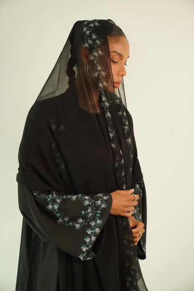 Black - printed flowers