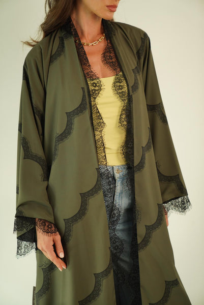 Green Diagonal Lace