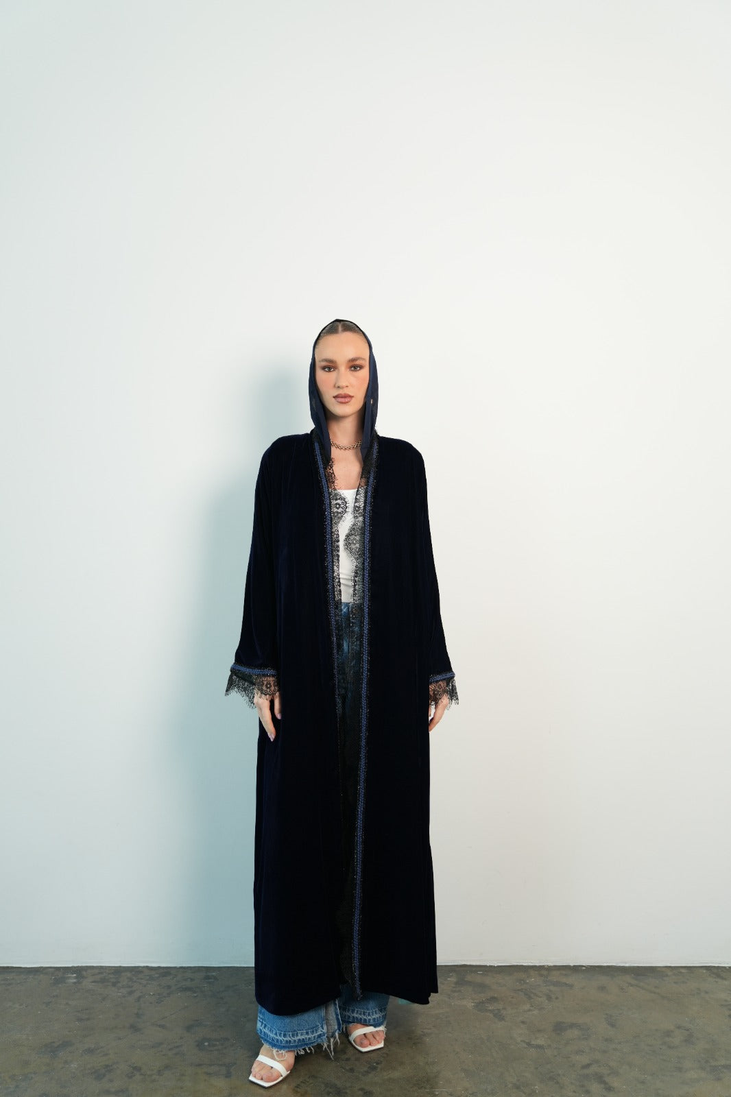 16 - navy & turquoise velvet