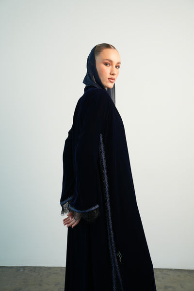 16 - navy & turquoise velvet