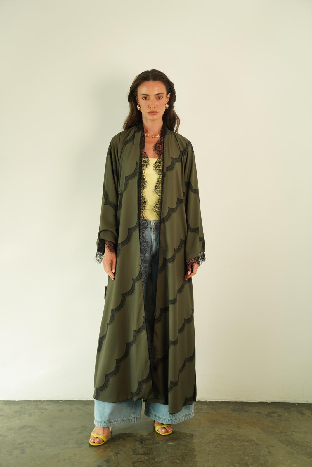 Green Diagonal Lace
