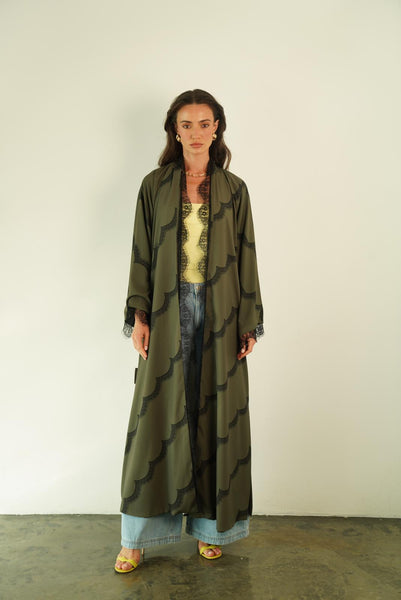 Green Diagonal Lace
