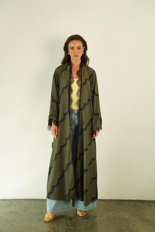 Green Diagonal Lace