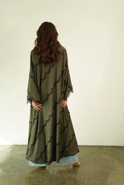 Green Diagonal Lace