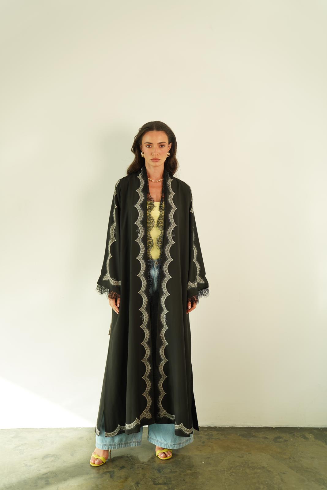 Black - Beige Printed Dentail