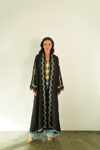 Black - Beige Printed Dentail