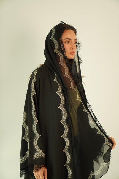 Black - Beige Printed Dentail