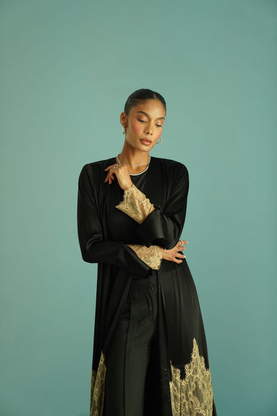 Black Silk - Biege Lace