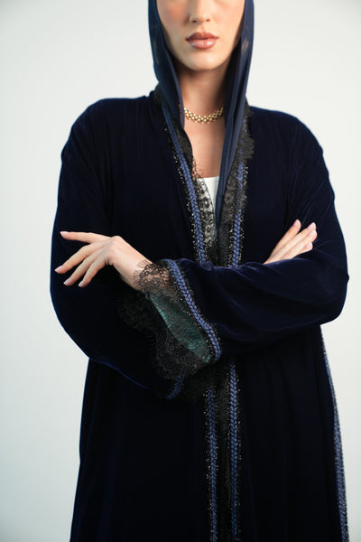 16 - navy & turquoise velvet