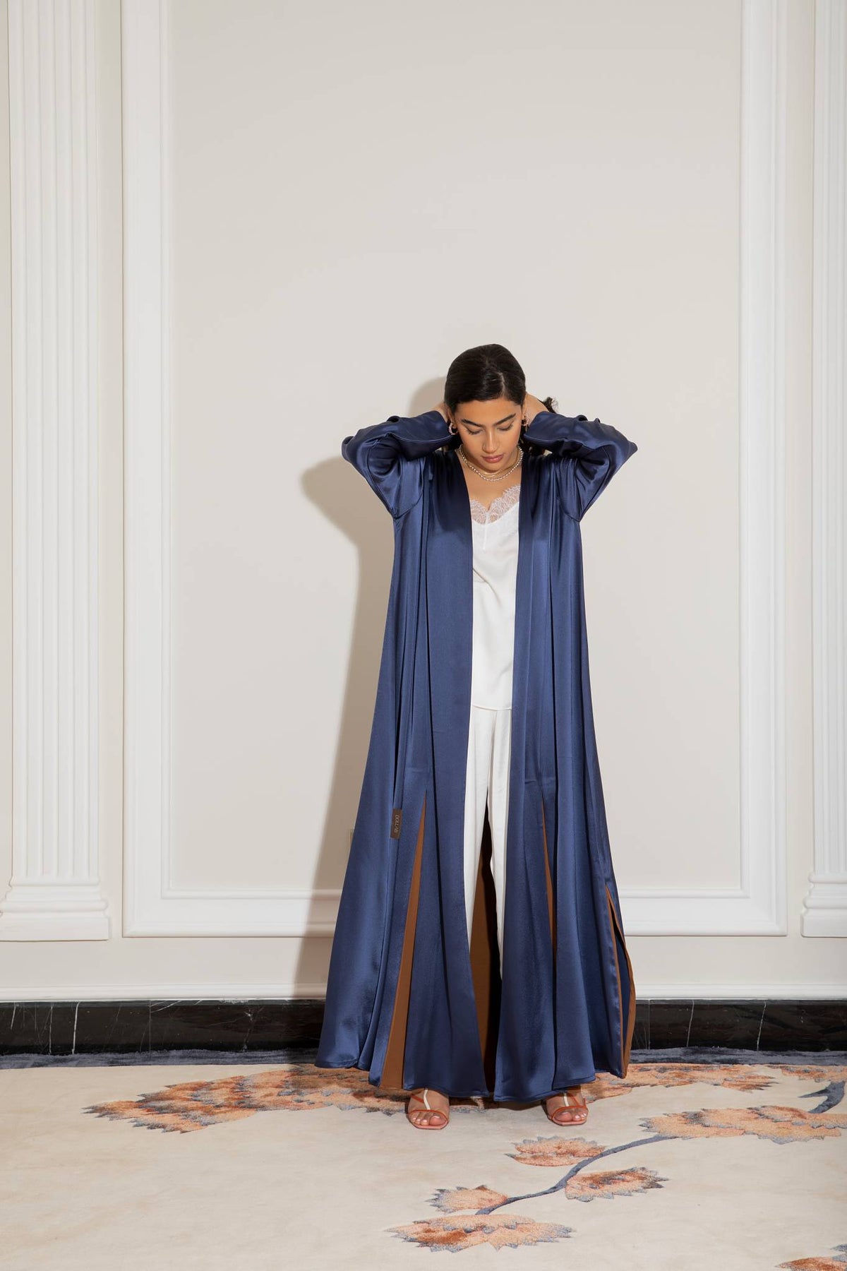 Blue & Brown silk