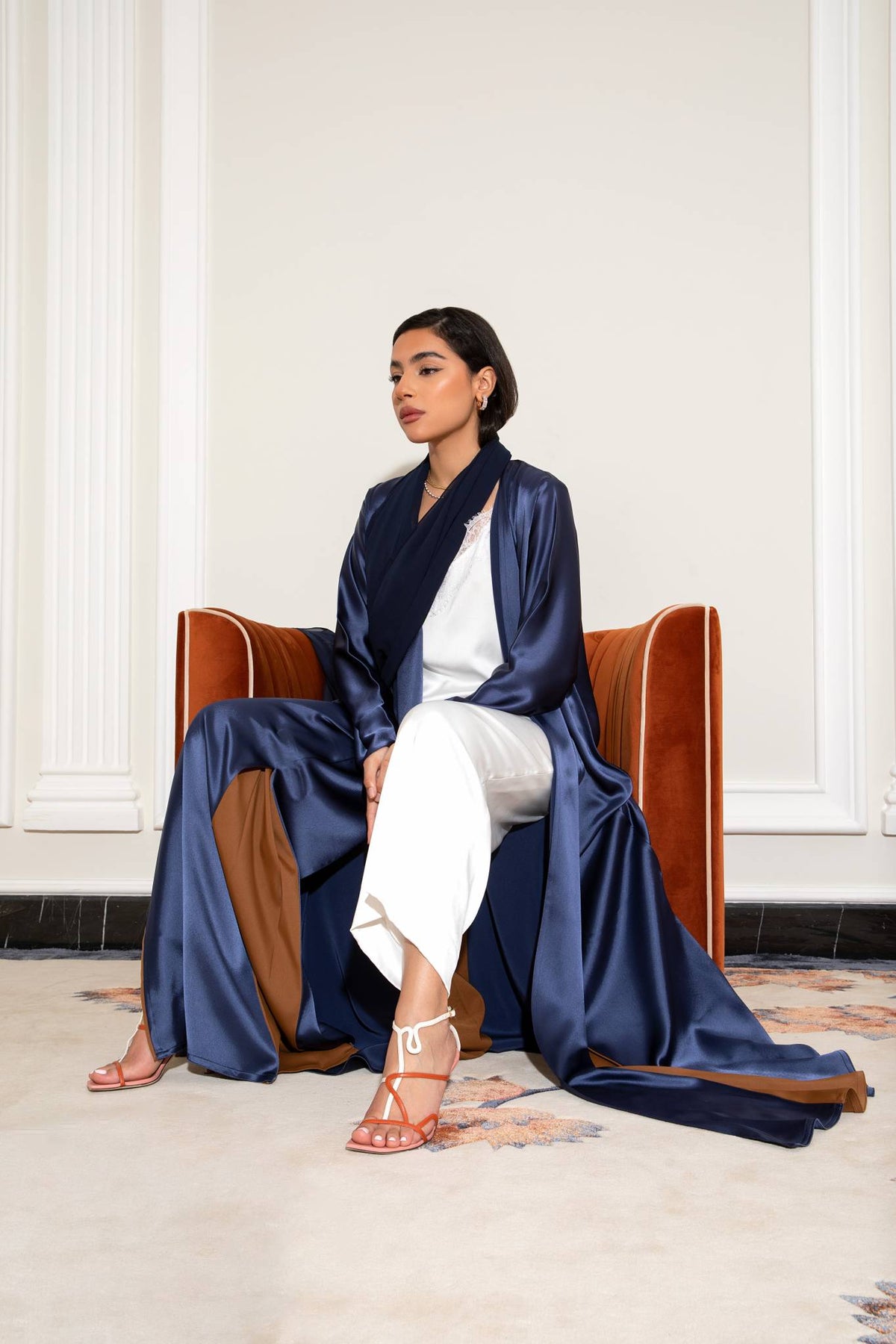 Blue & Brown silk