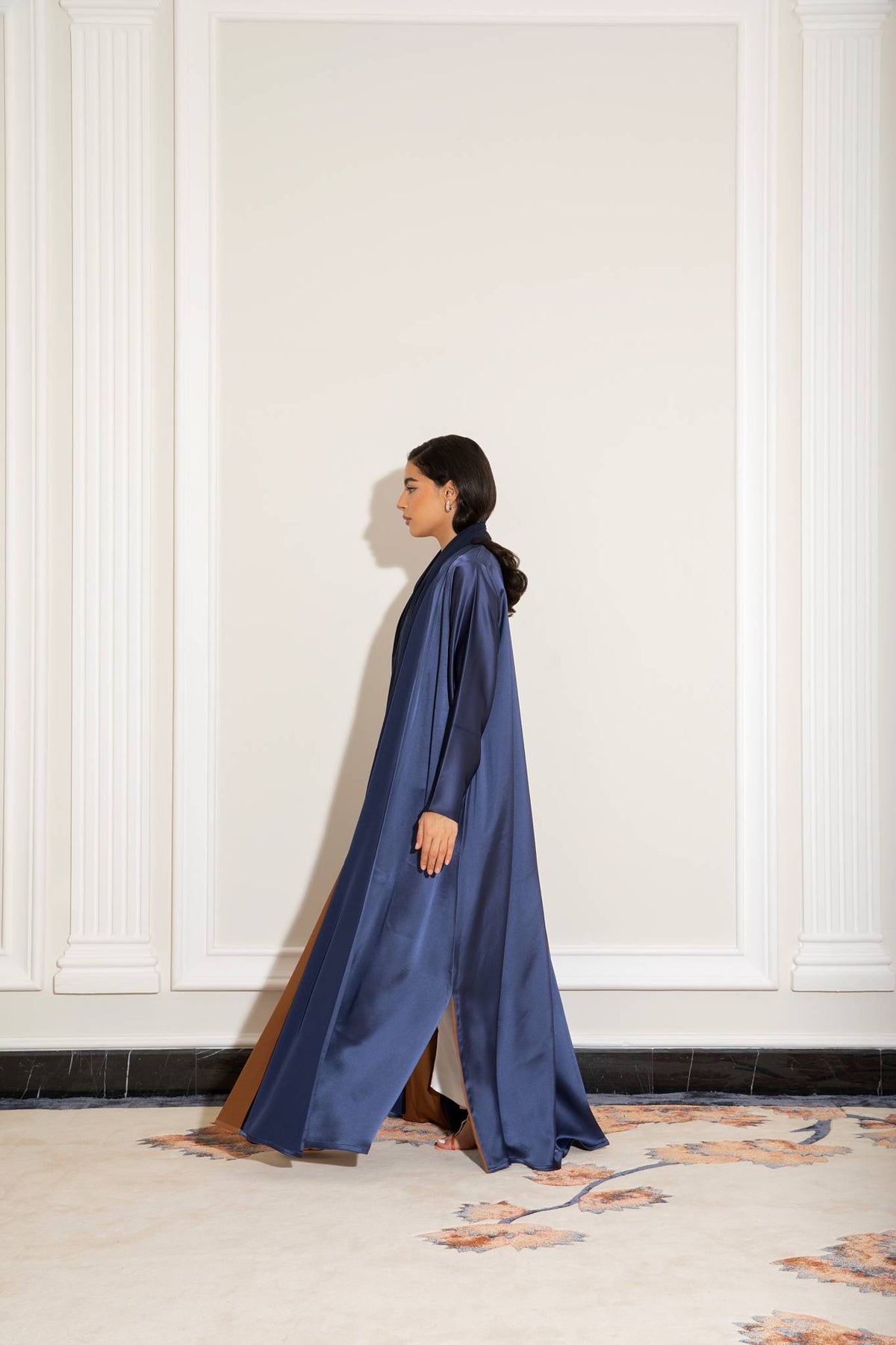 Blue & Brown silk